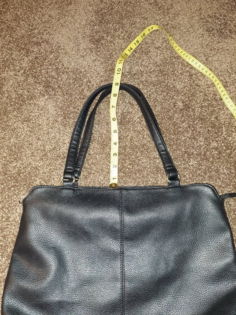 London Fog Collection Floriana satchel made from black pebbled vegan leather - Picture 7 of 10